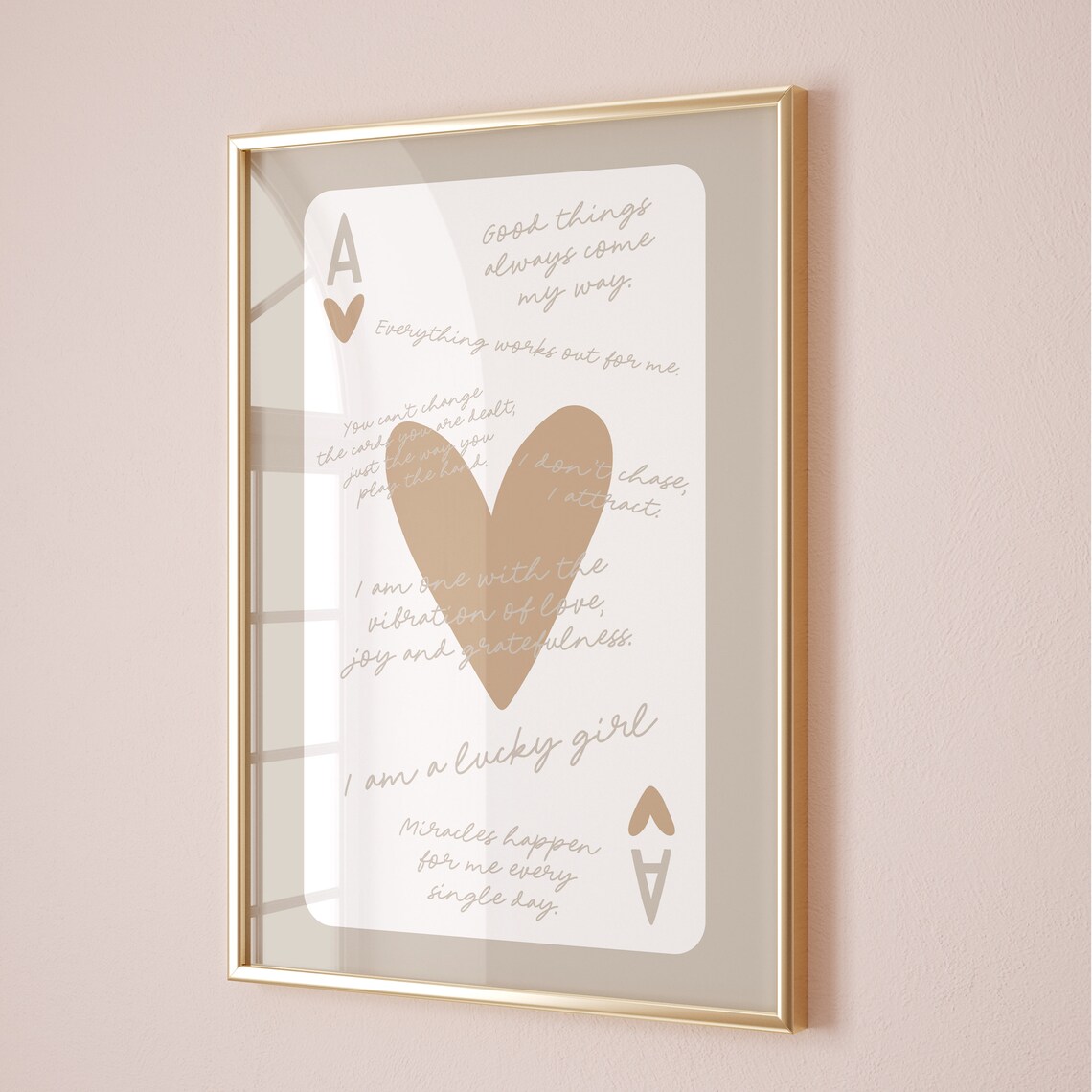Lucky Girl Syndrome Ace Of Hearts Poster, Retro Bar Cart