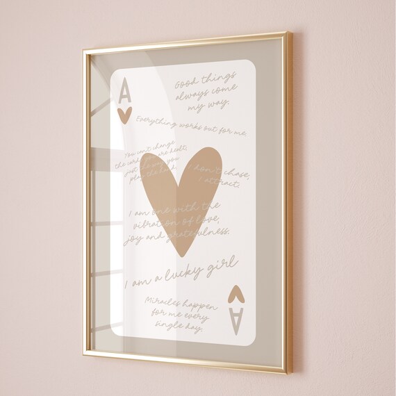 Lucky Girl Syndrome Ace Of Hearts Poster, Retro Bar Cart