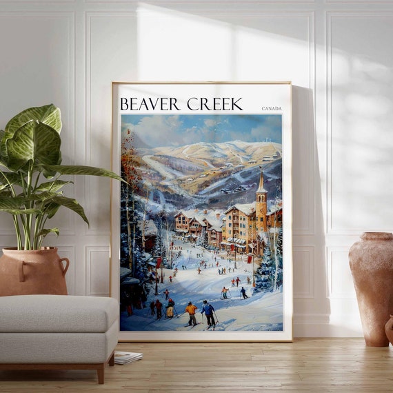 Skiing Travel Poster Skiing Art Beaver Creek Poster Beaver Creek Wall Art Colorado Poster Colorado Travel Print Beaver Creek Print