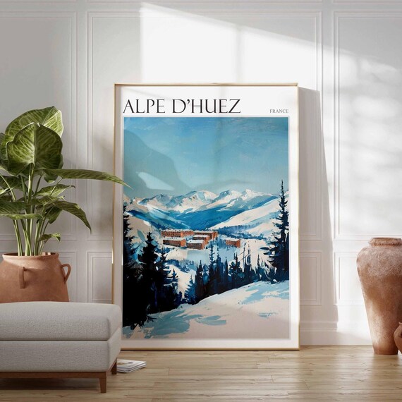 Alpe Dhuez Poster Cycling Poster Mountain Bike Poster Tour De France Poster French Alps Poster Sports Wall Art Alpe Dhuez Travel Art