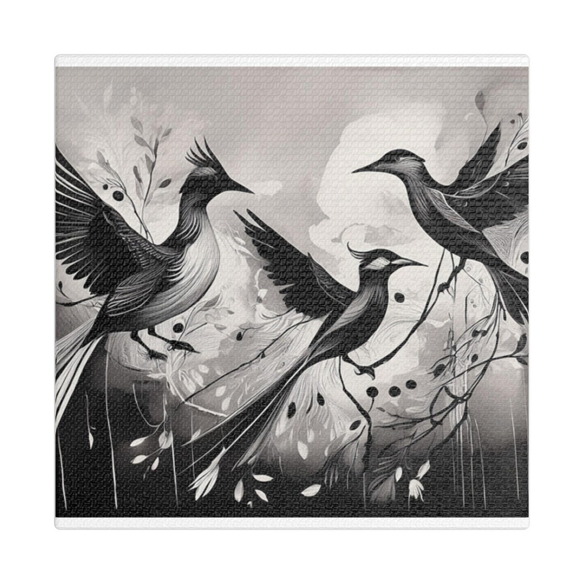 Monochrome Bird Art Print, Contemporary Home Decor - Image 3