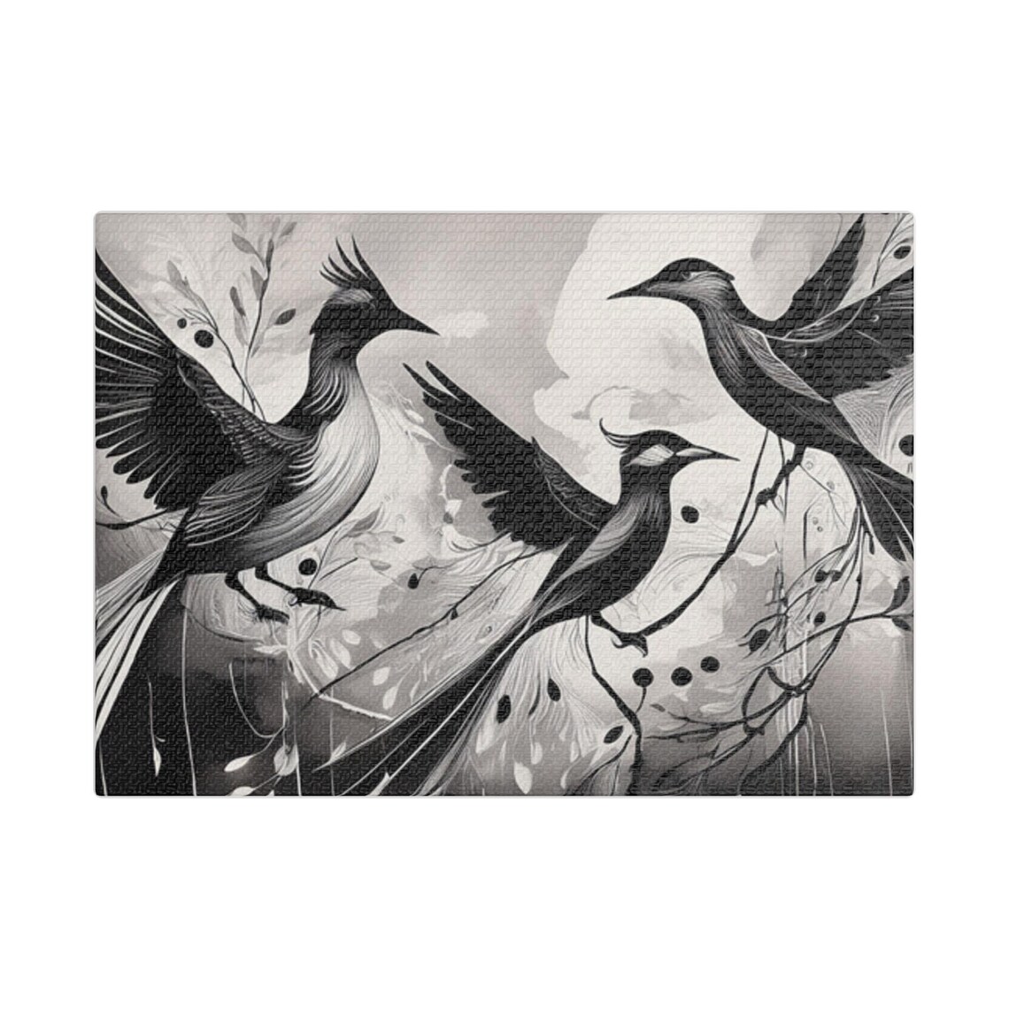 Monochrome Bird Art Print, Contemporary Home Decor