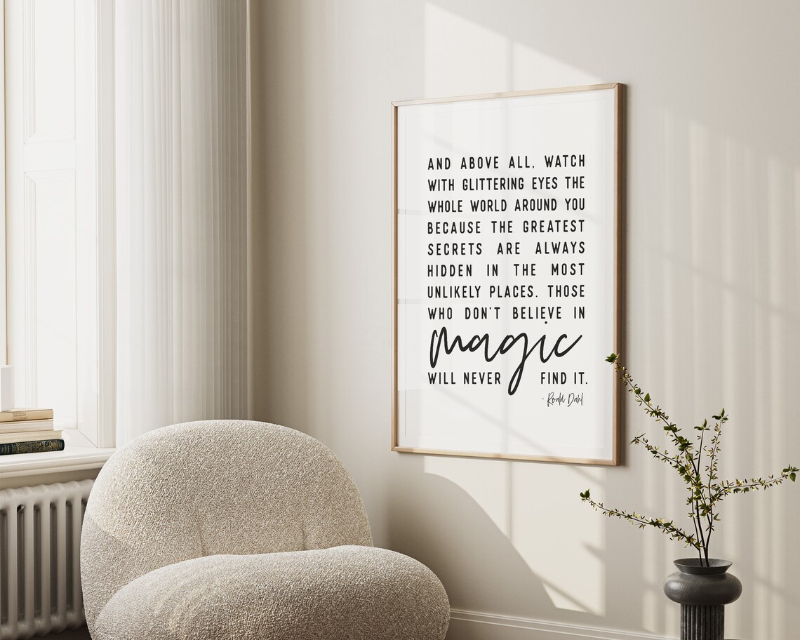 Believe In Magic, Ronald Dahl Quote Art Print - Image 3