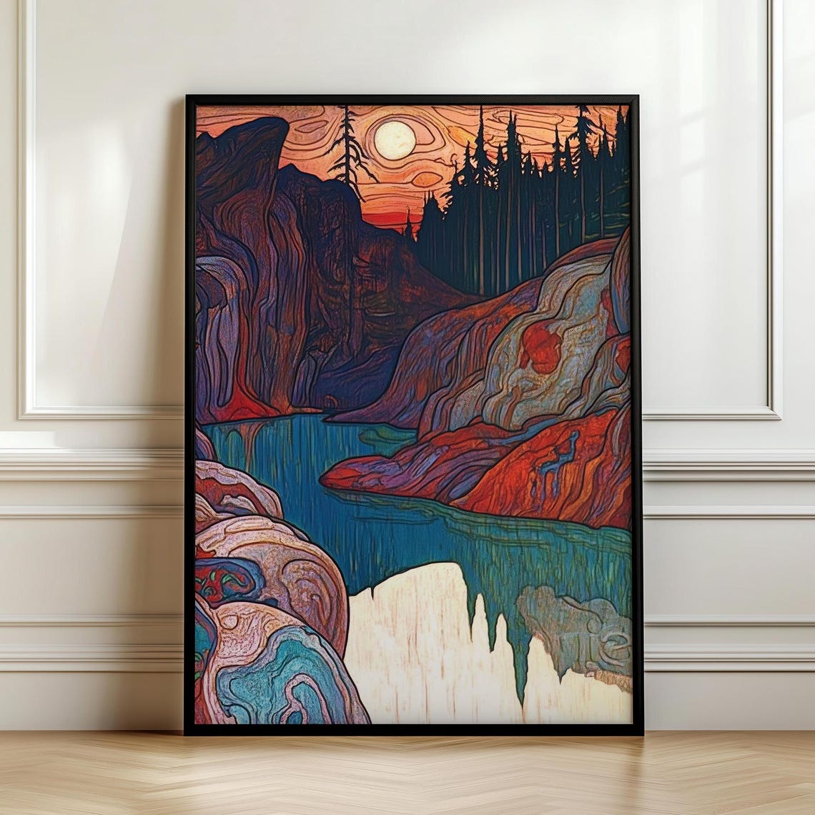 River Canyon Wall Hanging Abstract Masculine Wall Art Art Alpha Male Guy Apartment Decor Over Bed Art