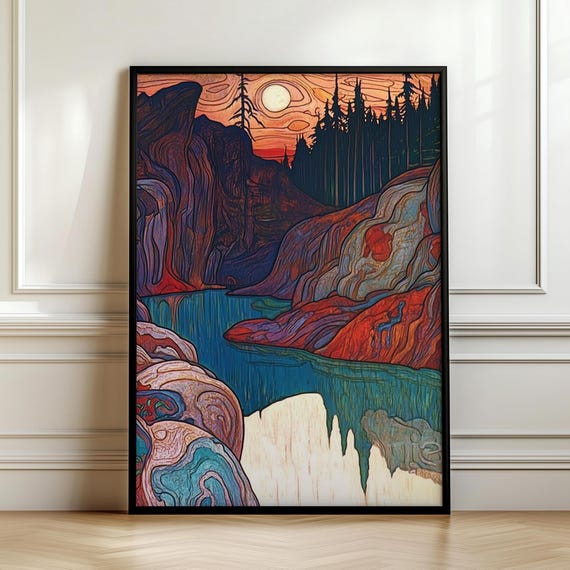 River Canyon Wall Hanging Abstract Masculine Wall Art Art Alpha Male Guy Apartment Decor Over Bed Art