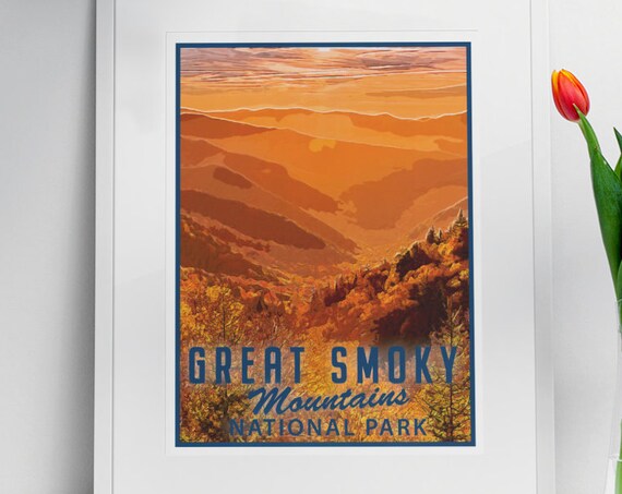 Great Smoky Mountains National Park Blue Ridge Sunset View Poster