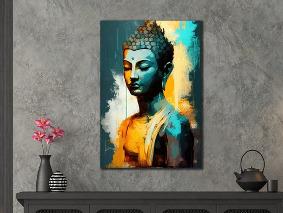 Colorful Buddha Print Asian Painting Wall Decor House Gift Idea For Wall Decor Yoga Wall Art Spiritual Poster Home Decoration