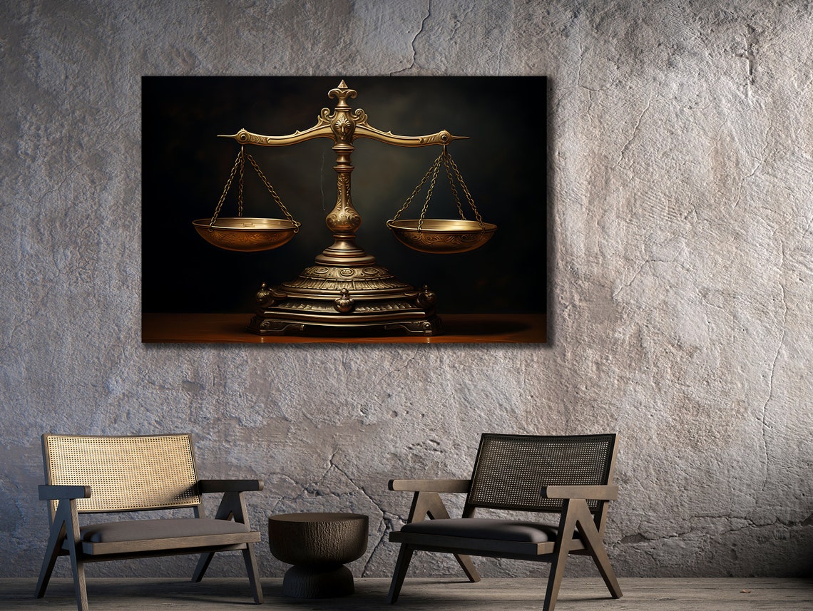 Scales Of Justice Art Lawyer Office Wall Decor Print Wall Art Gift For Lawyer Lawyer Gifts Balance Of Justice Painting On