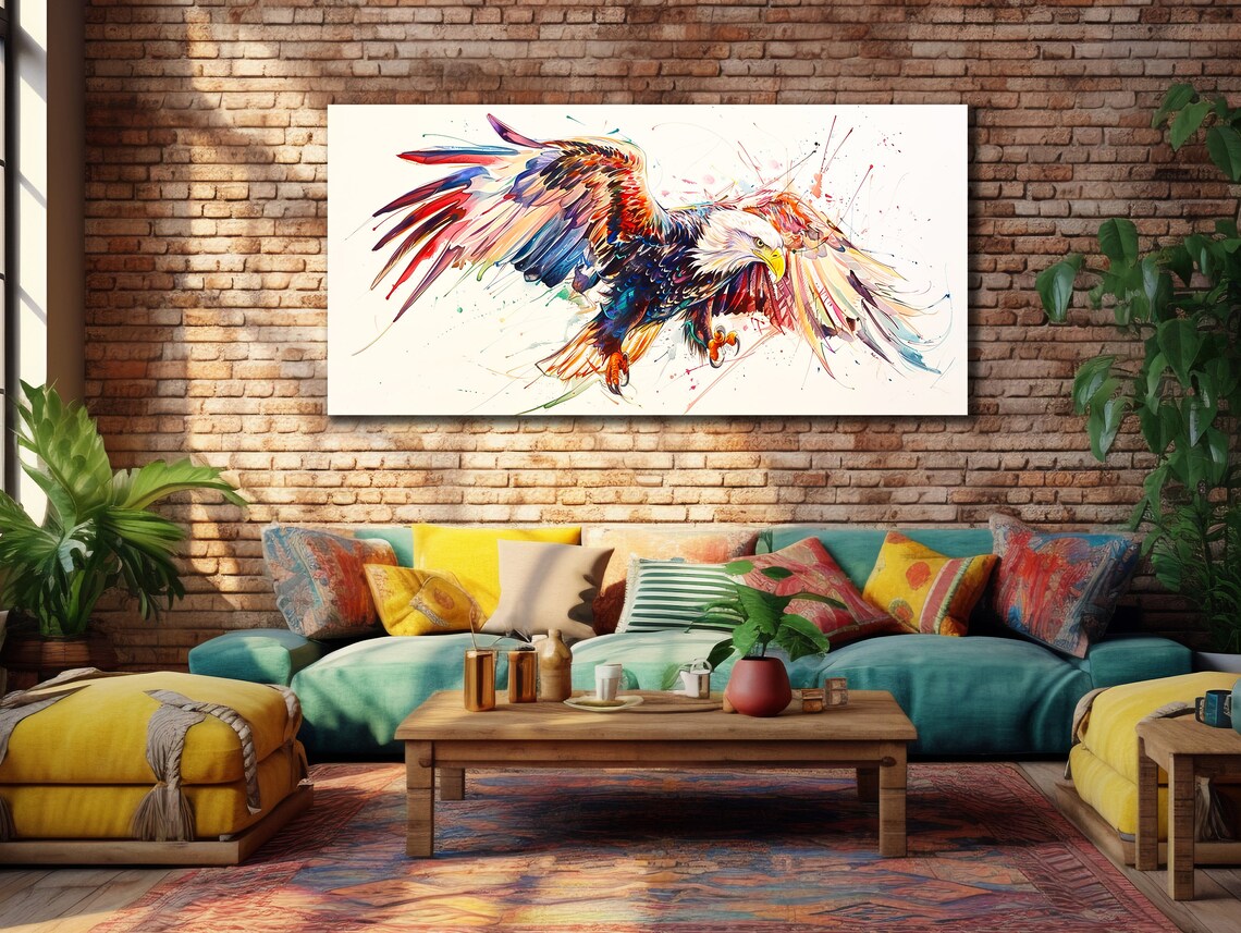 Rainbow Eagle Art Print, Animal Home Decor