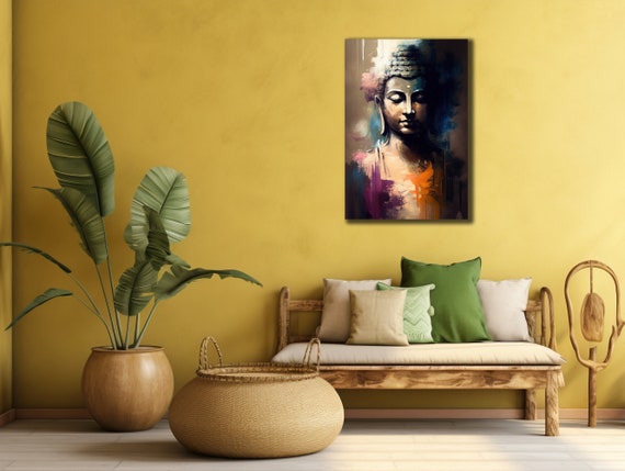 Colorful Buddha Print Asian Painting Wall Decor House Gift Idea For Wall Decor Yoga Wall Art Spiritual Poster Home Decoration