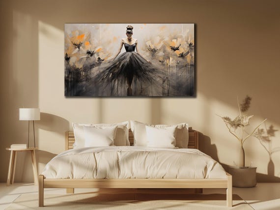 Ballerina Print Art Dancer Wall Art Woman Painting On Modern Oil Printing Art Gift For Her Woman Dancer Wall Decor
