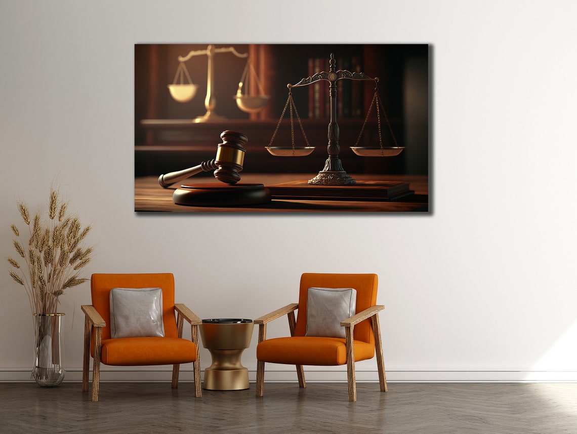 Scales Of Justice Art Lawyer Office Wall Decor Print Wall Art Gift For Lawyer Lawyer Gifts Balance Of Justice Painting On - Image 2