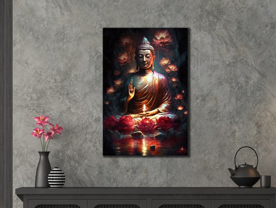 Buddha Prints Asian Painting Wall Decor House Gift Idea Bedroom Wall Decor Yoga Wall Art Spiritual Poster Home Decoration