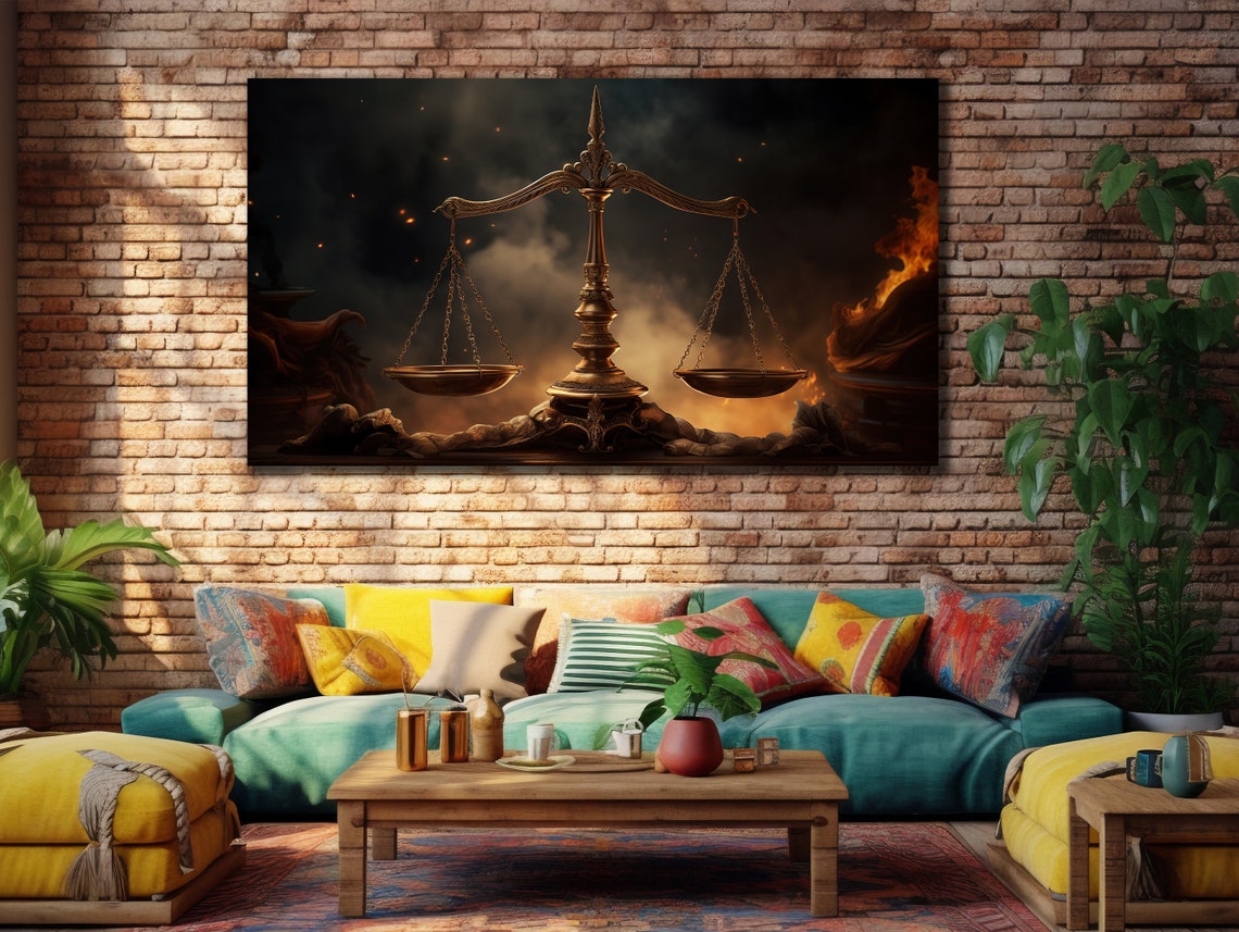 Scales Of Justice Art Lawyer Office Wall Decor Print Wall Art Gift For Lawyer Lawyer Gifts Balance Of Justice Painting On