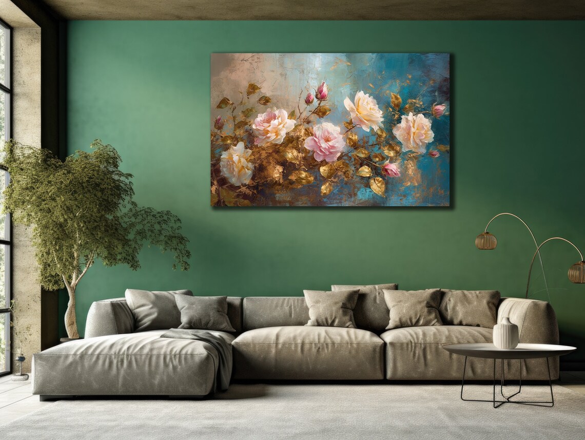 Pinkgold Flower Wall Art Luxury Flower Art Floral Poster Farmer Gifts Home Decoraton Modern Printing Art Prints Gifts