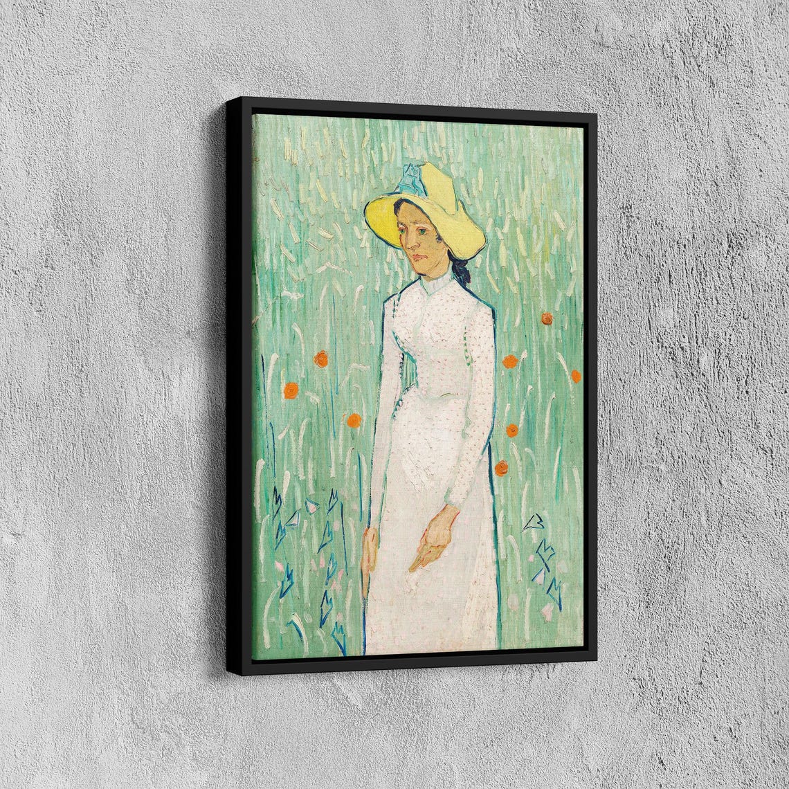 Van Gogh Girl In White Green Wheat Field Impressionist Art Poster - Image 7