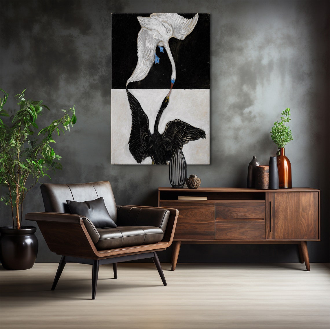 Hilma af Klint The Swan No 1 Black and White Swan Art Poster - Image 6