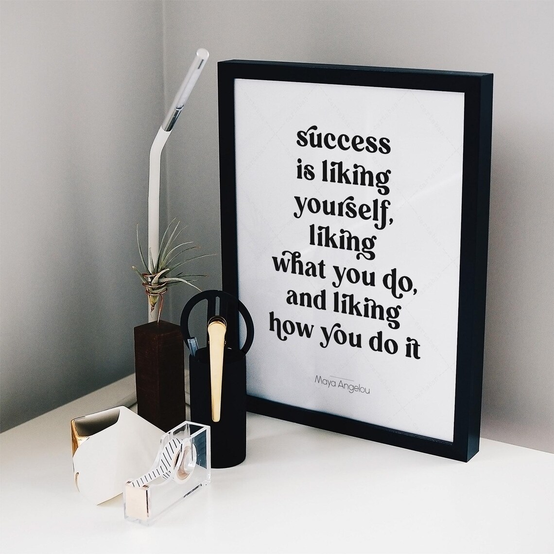 Maya Angelou Quote, Success Is Liking Yourself Poster - Image 4