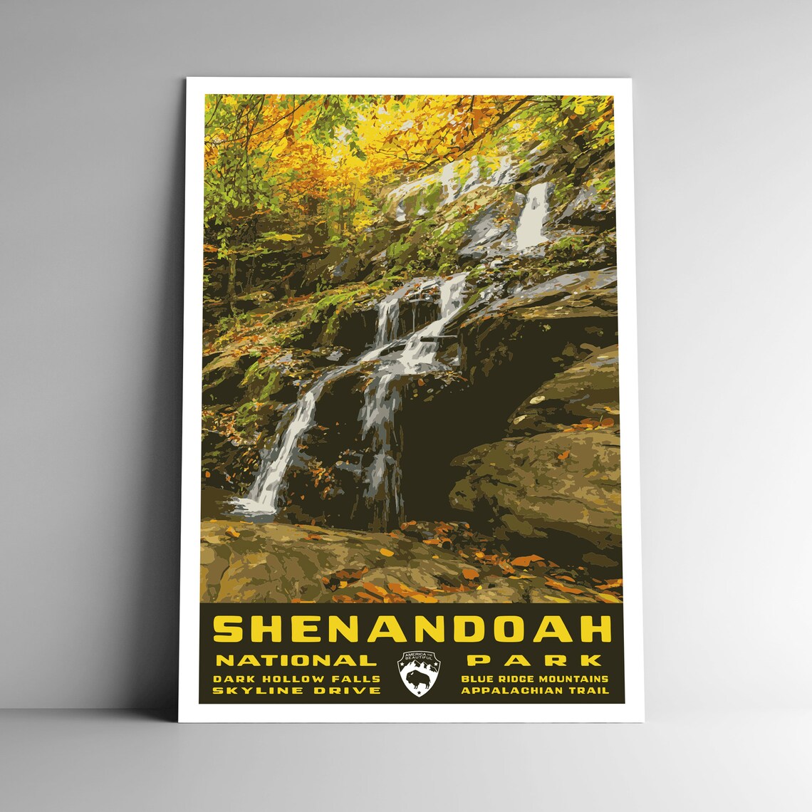 Shenandoah National Park Vintage Travel Poster, Virginia USA