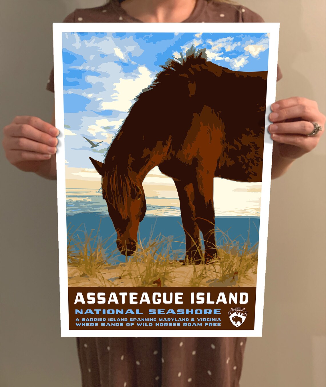Assateague National Seashore Vintage Travel Poster - Image 2
