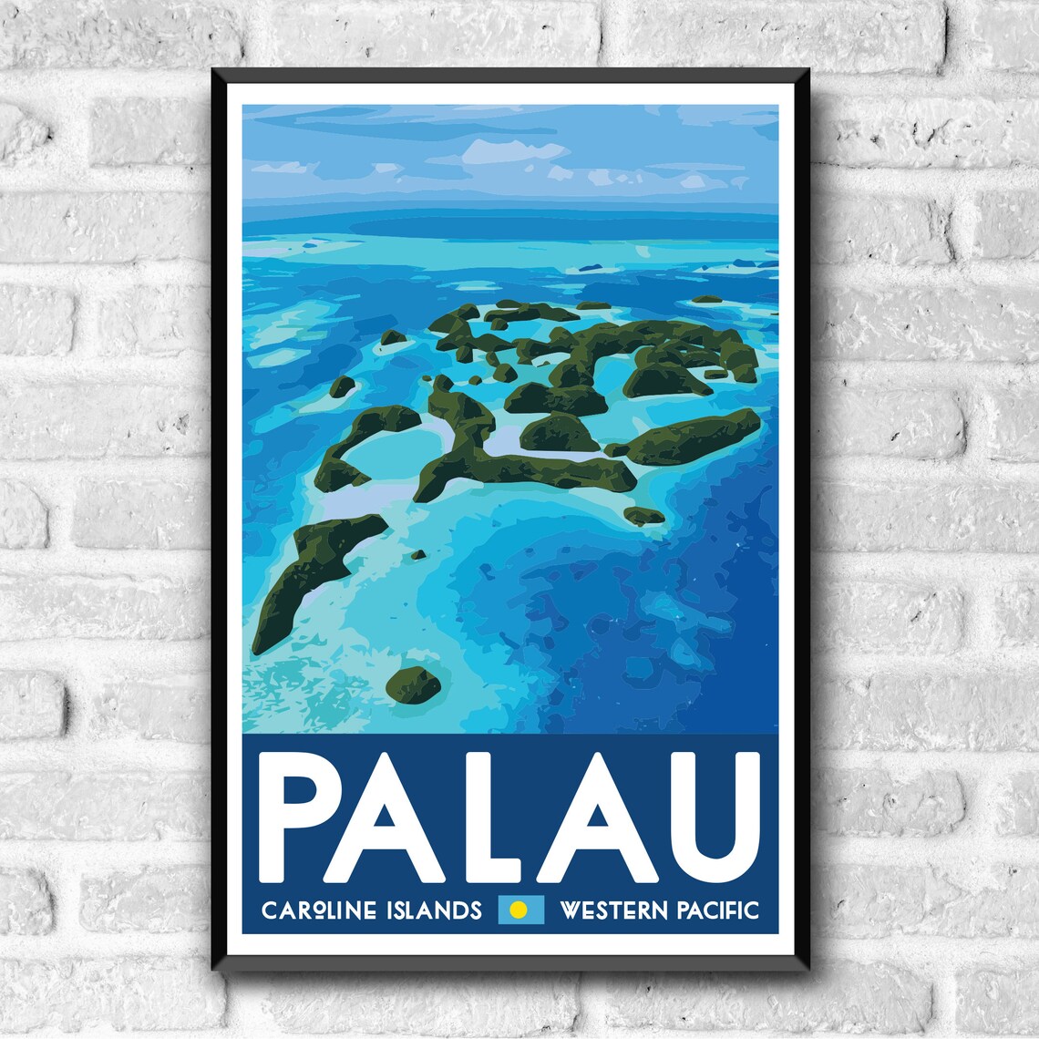 Palau WPA Style Vintage Travel Poster Art Print - Image 3