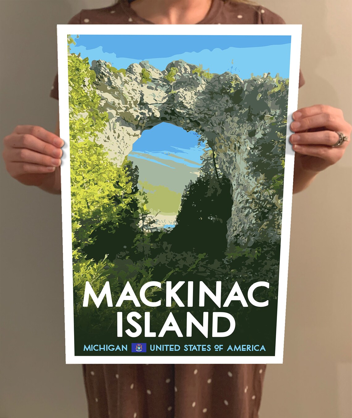 Mackinac Island Vintage Style Travel Poster - Image 2