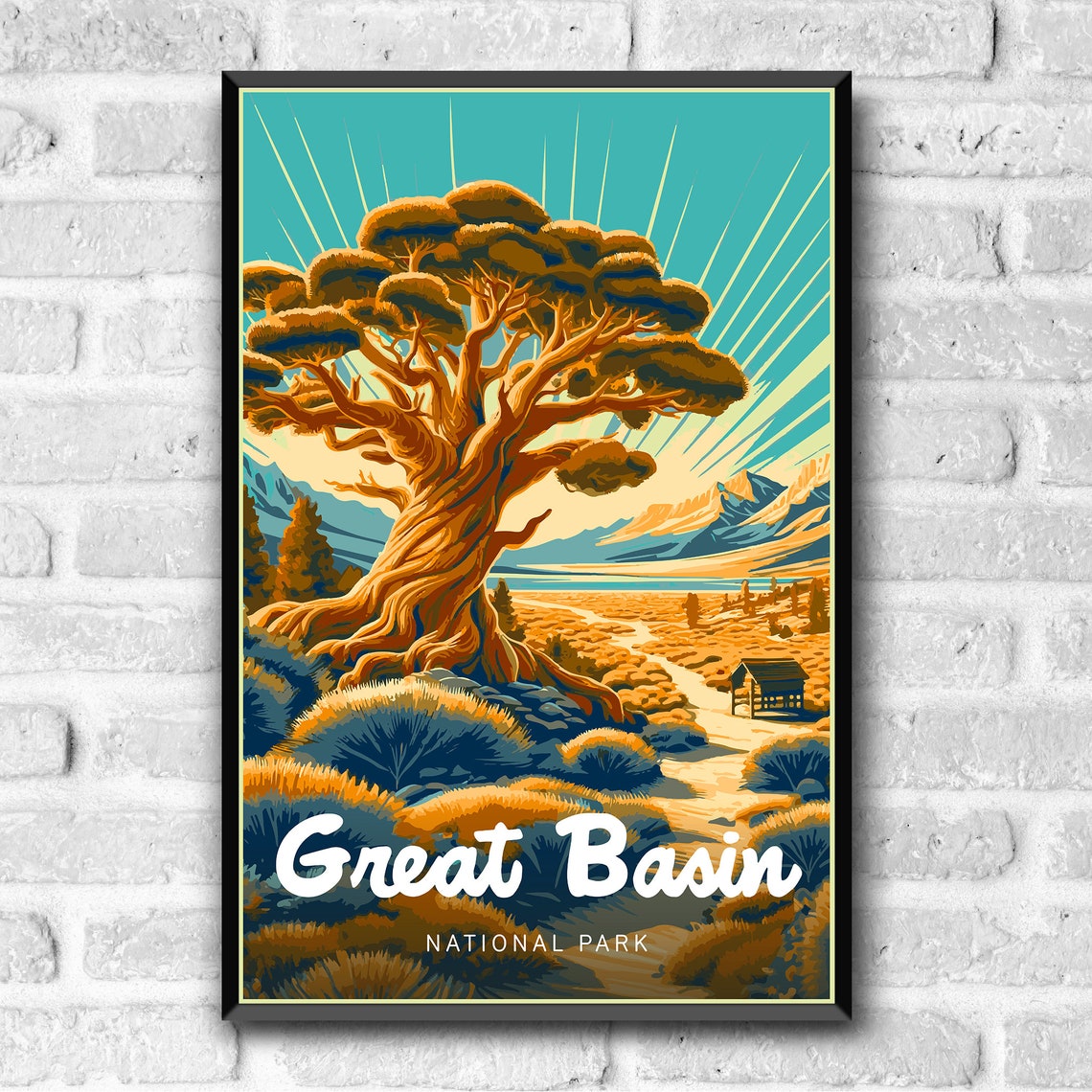 Great Basin National Park Vintage Bristlecone Pine Desert Art Poster - Image 3