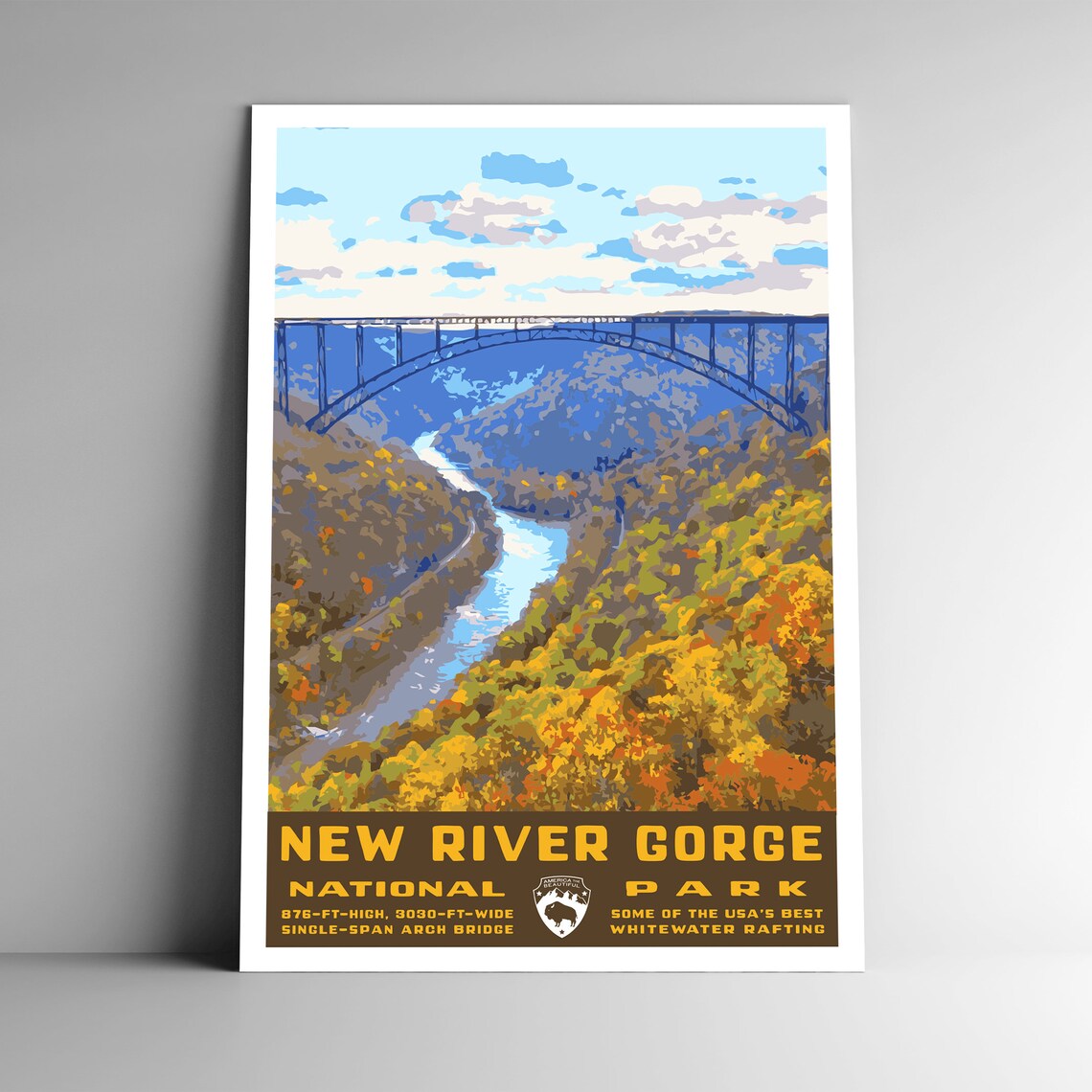 New River Gorge National Park Vintage Travel Poster
