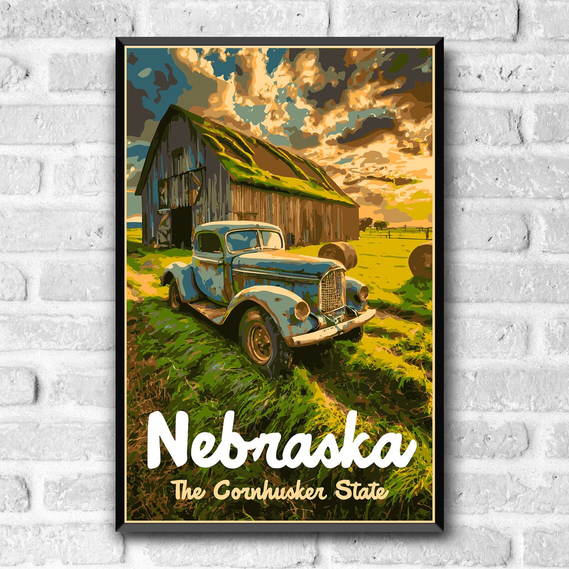 Nebraska The Cornhusker State Vintage Travel Poster - Image 3