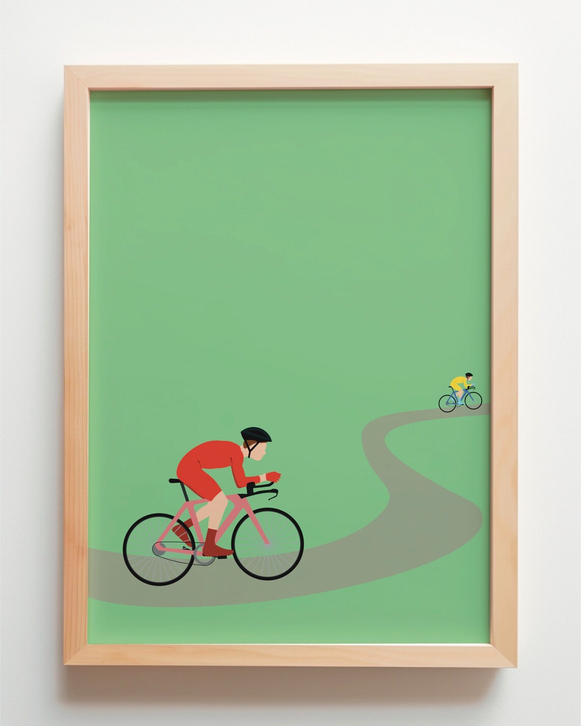 Cyclist Racing Bike Poster, Minimal Modern Art Print - Image 2