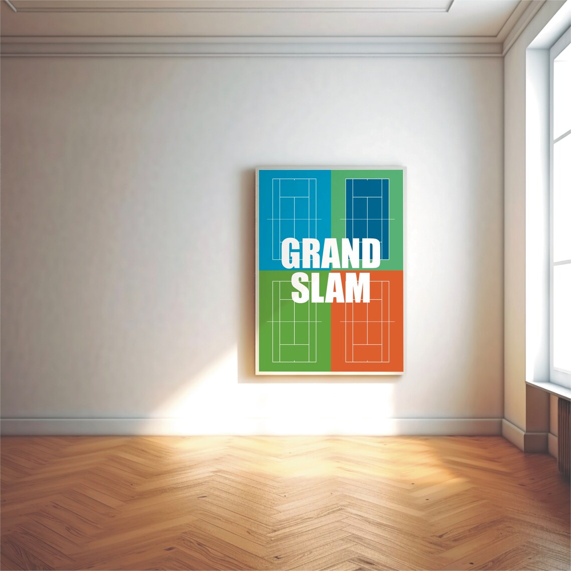 Grand Slam 4 Courts Tennis Sports Poster - Image 2
