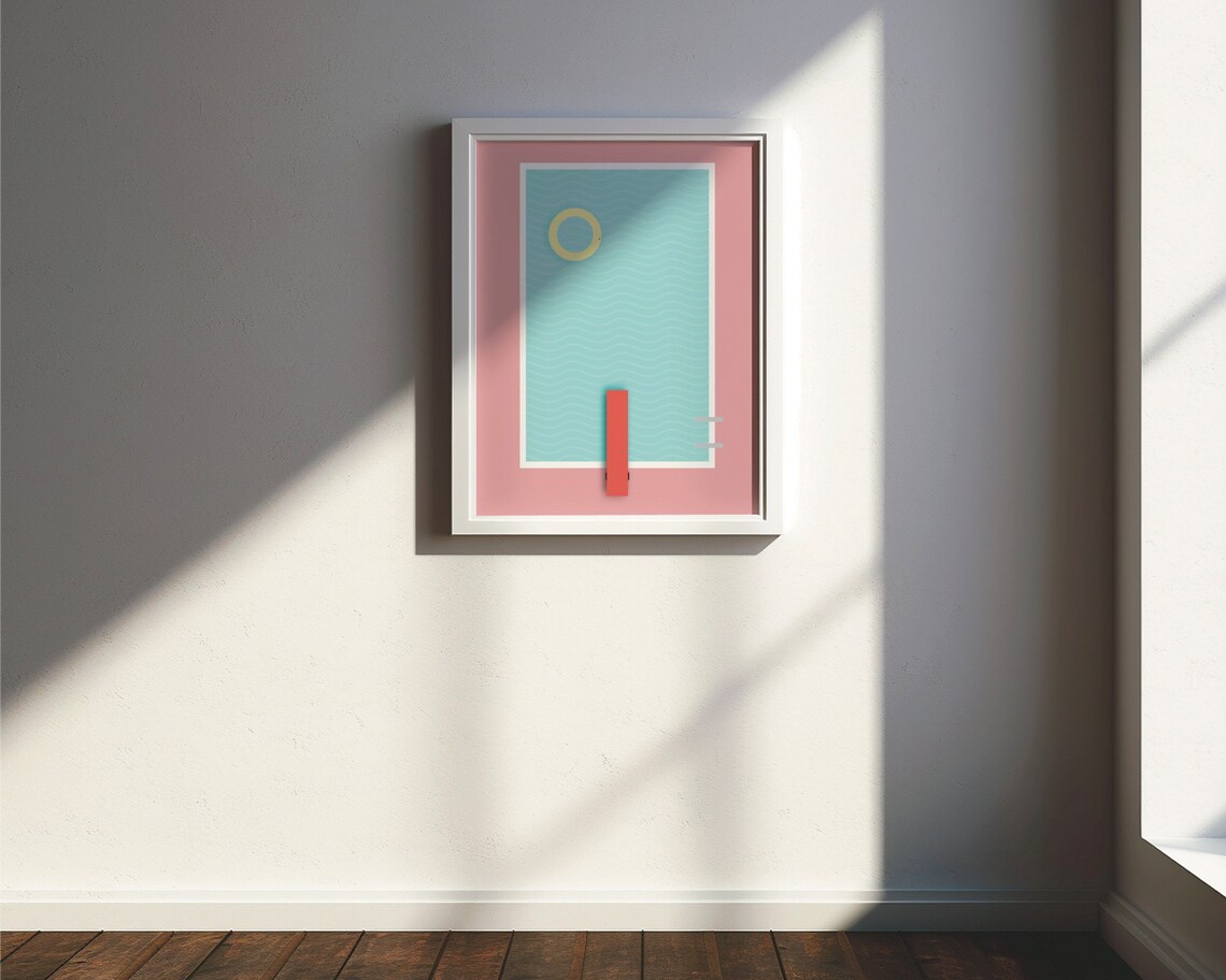 Pool Poster 5 Art Print, Minimal Modern Sea Art - Image 4