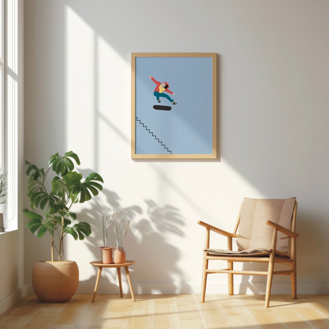 Skateboarder Poster, Minimal Modern Pop Art Print - Image 5