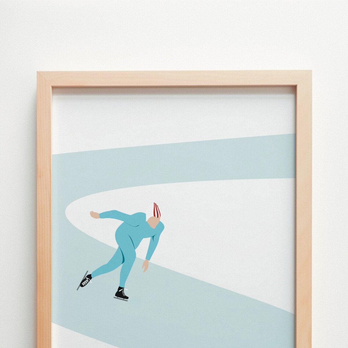 Speed Skater Minimal Modern Art Print, Ice Skating - Image 2