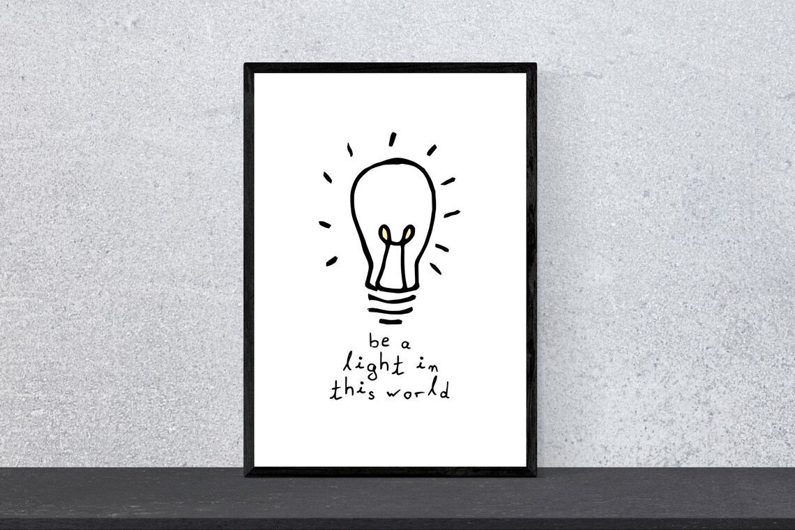 Be A Light In This World Minimalist Art Print