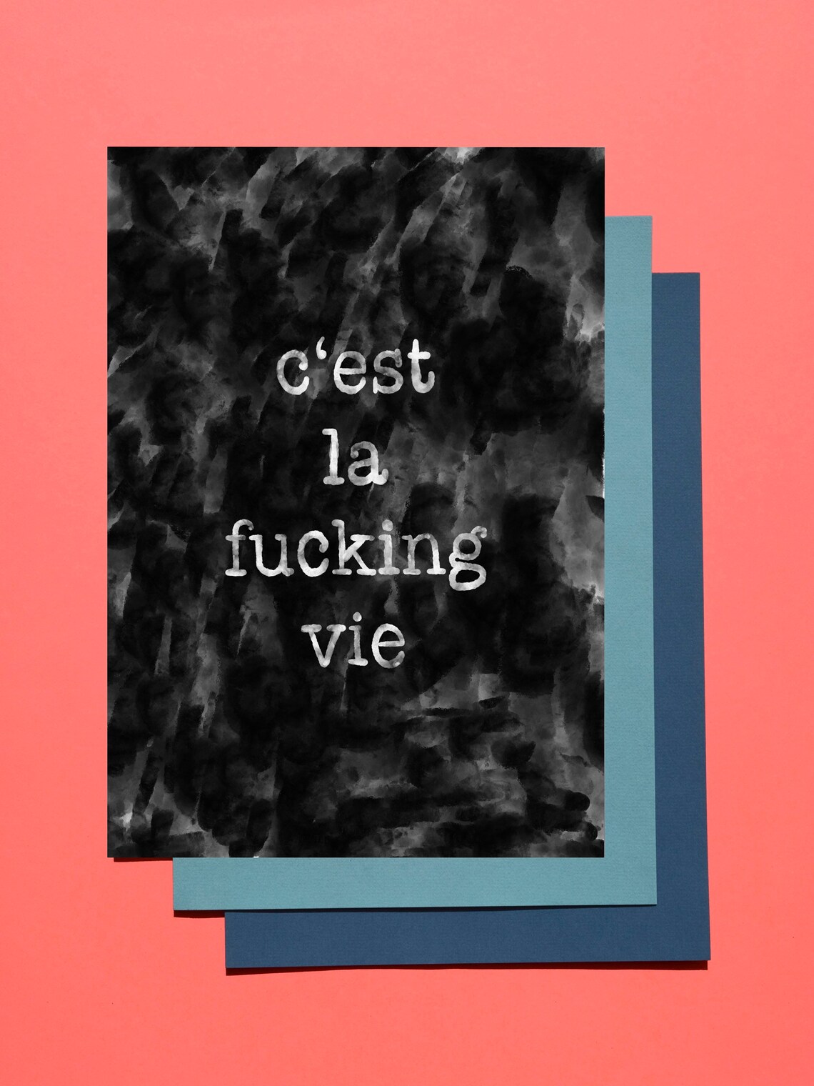 Cest La Fucking Vie French Quote Dark Edgy Grunge Art Poster - Image 4