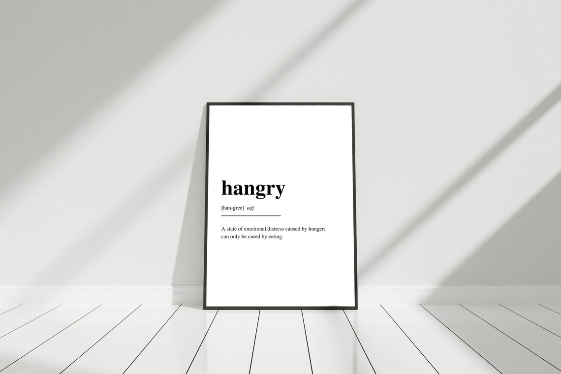 Hangry Definition Funny Dictionary Word Kitchen Typography Art Print - Image 2
