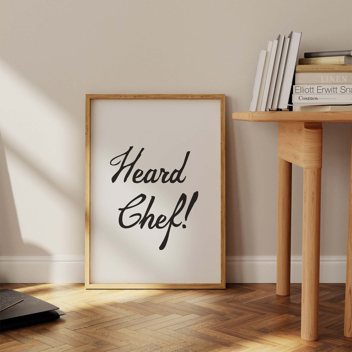Heard Chef Poster Mid Century Print The Bear Kitchen Wall Art Bon Appetit French Quote Poster Kitchen Print Typography Print - Image 2