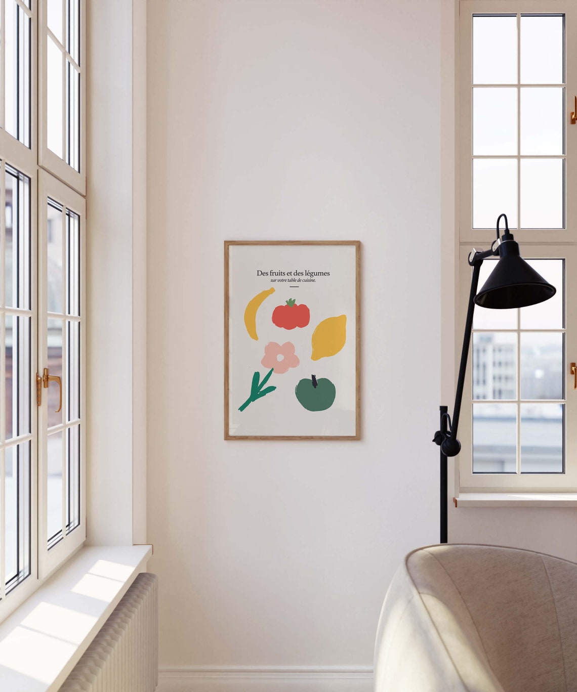 Red Yellow Wall Art Fruit Illustration Kitchen Wall Art Food Vegetable Wall Print Kitchen Illustration - Image 3
