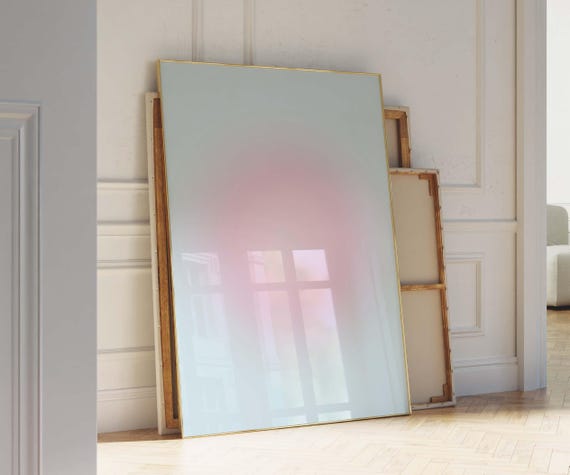 Aura Poster Light Blue Poster Blue Purple Wall Art Aura Prints Aura Soft Gradient Soft Girl Aesthetic Pastel Poster