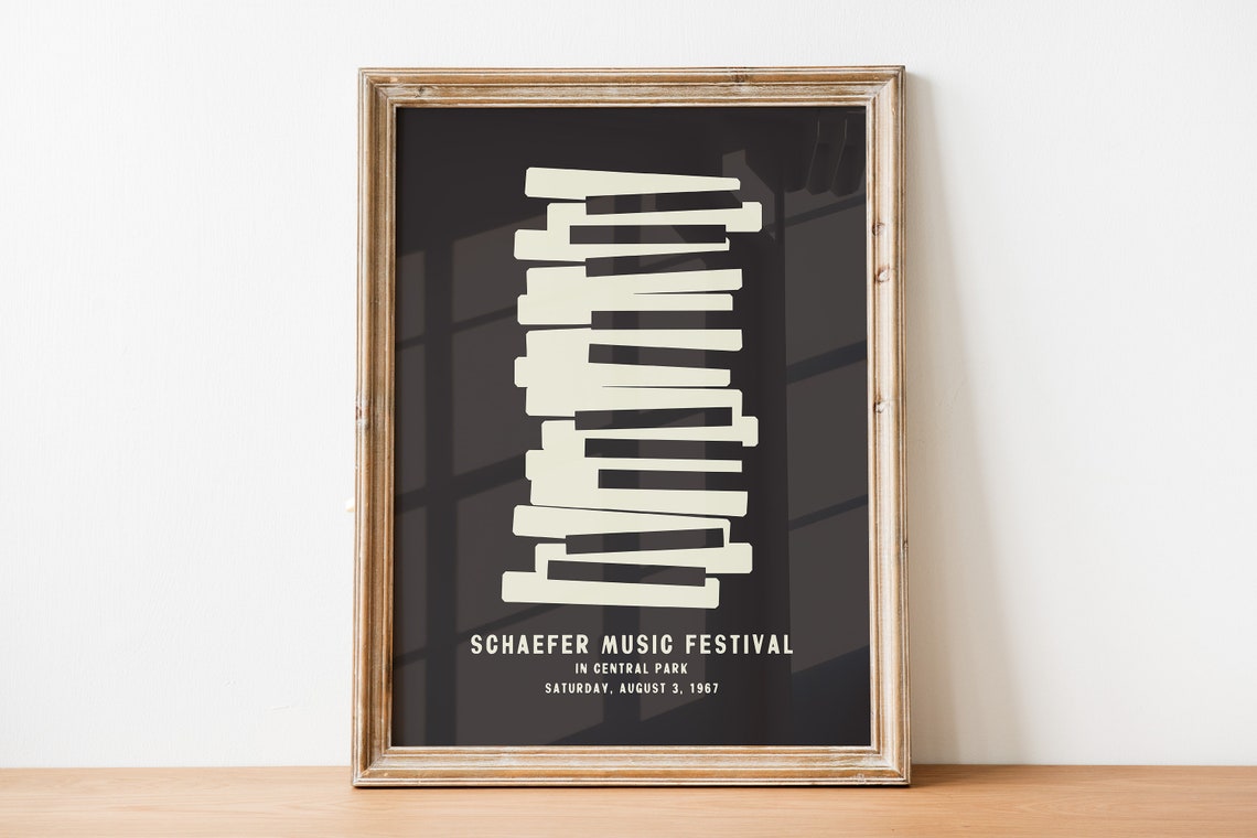 Schaefer Music Festival 1967 Piano Keys Abstract Black Poster - Image 2