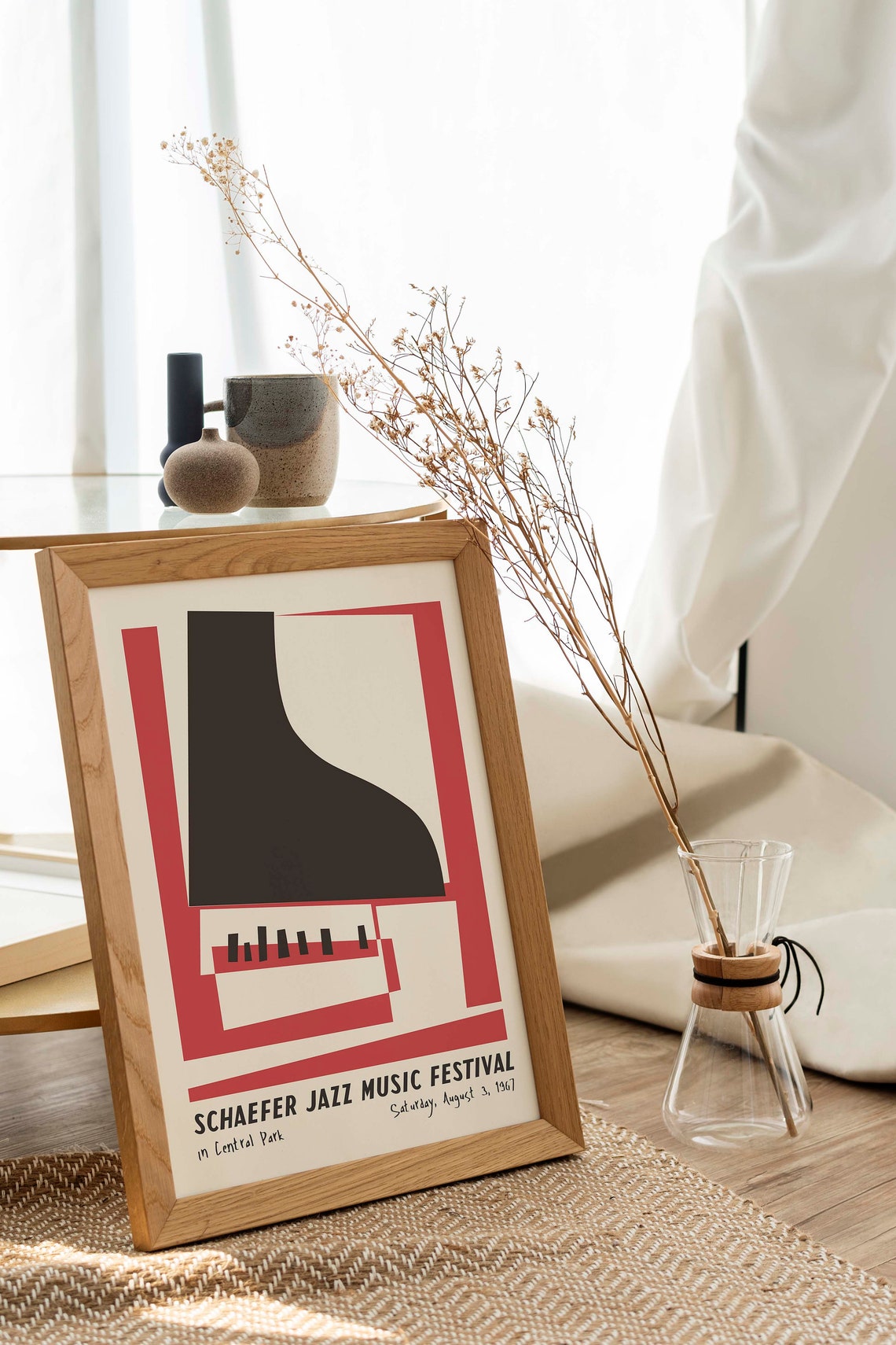 Schaefer Jazz Music Festival 1967 Central Park Abstract Piano Poster - Image 2