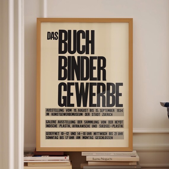 Das Buch Binder Gewerbe 1934 Zurich Bookbinding Exhibition Poster
