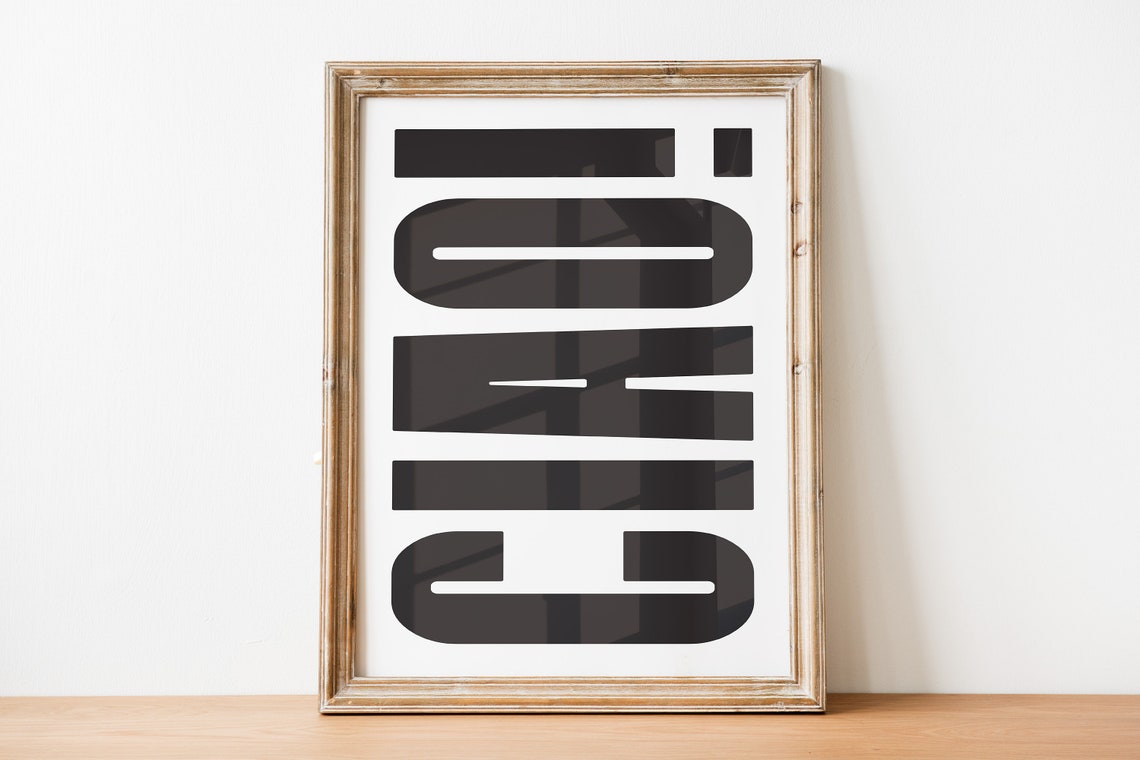 Ciao Bold Black Typography Italian Greeting Minimalist Art Poster - Image 2