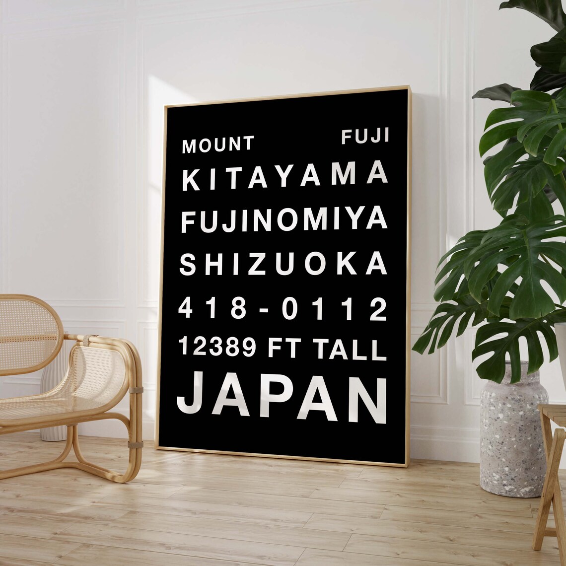 Mount Fuji Japan Bold Black Typography Shizuoka Travel Poster - Image 3