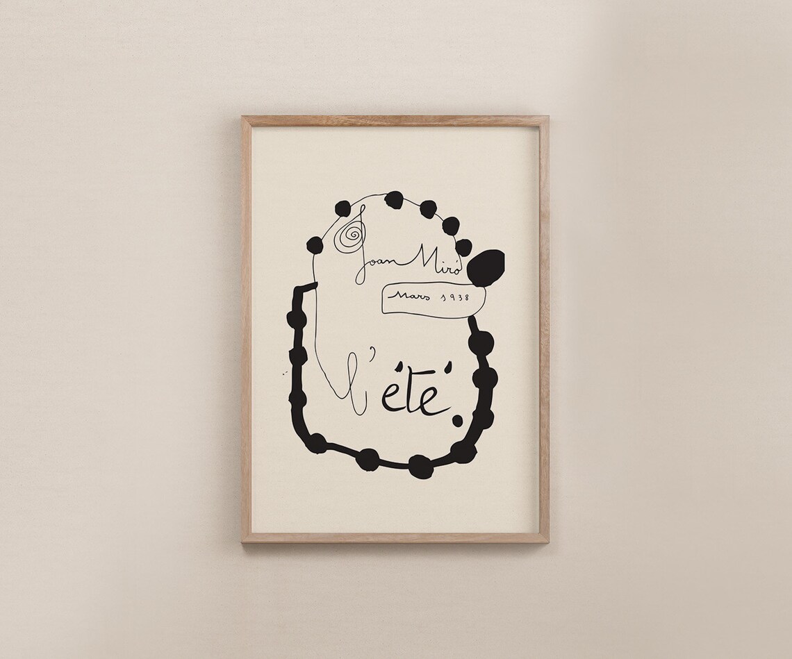 Joan Miro Mars 1938 Abstract Dotted Circle Summer Art Exhibition Poster - Image 3