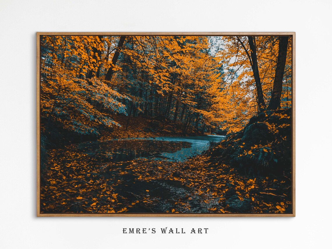Rustic Autumn Lake Landscape Art Print, Fall Decor - Image 2