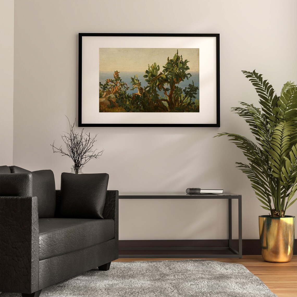 Country Landscape Oil Painting Print, Vintage Cottage Decor - Image 2