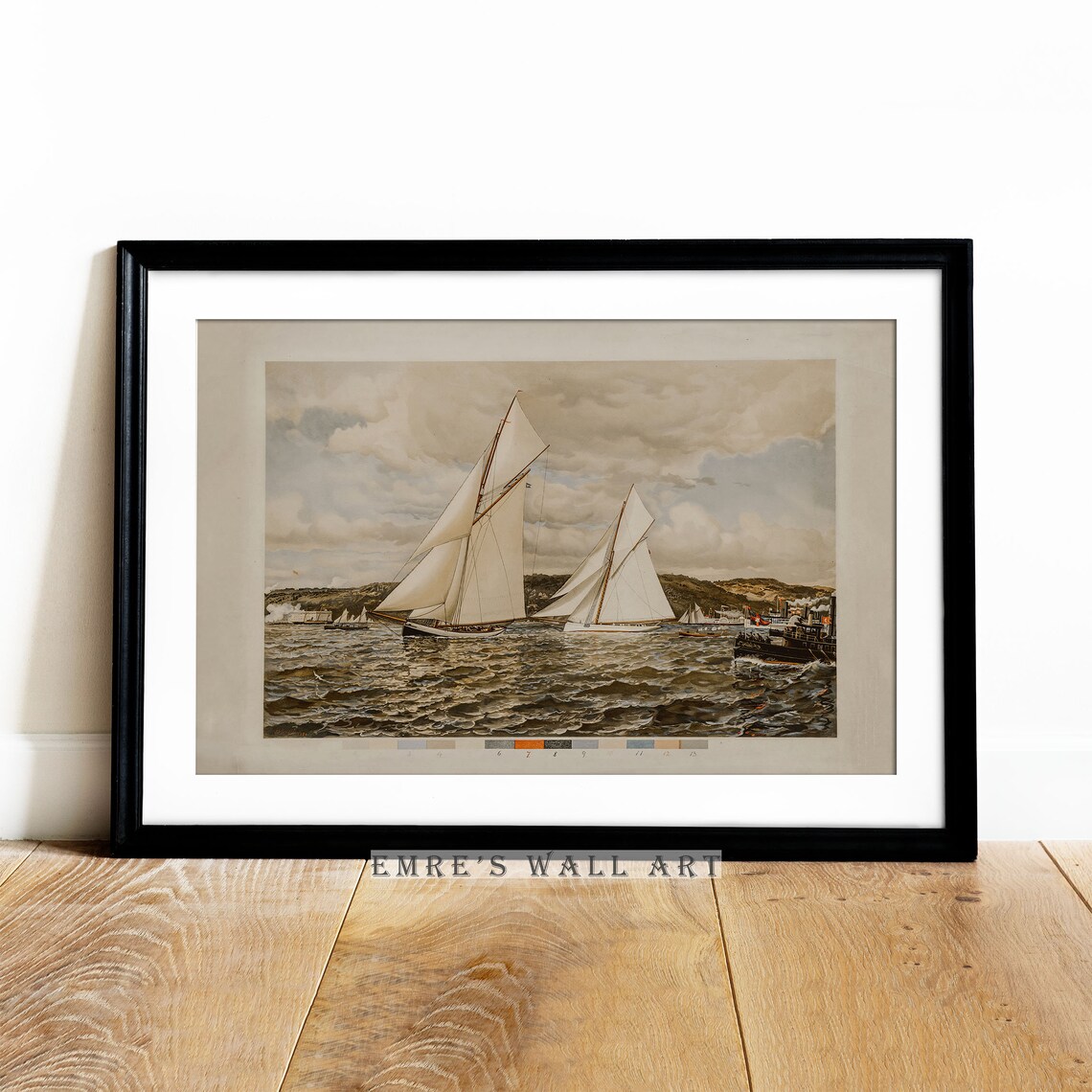 Sailboats On Sea Vintage Nautical Art Print - Image 4