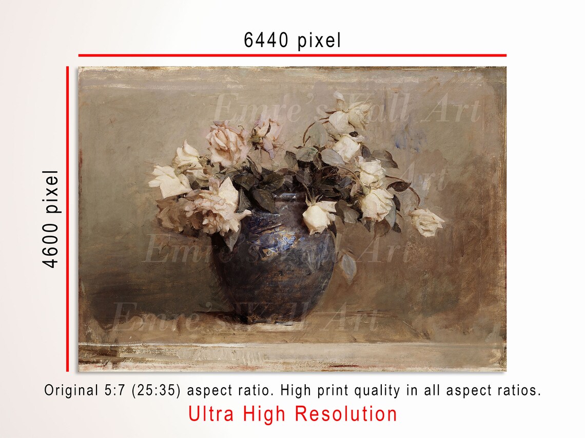 Vintage Flower Painting, Botanical Still Life Art Print - Image 3